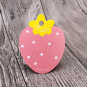 100pcs Pink Strawberry Paper Shape Display Cards 8.5x6.3cm