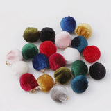 100pcs Plush Fur Hair Ball Beads Charms for DIY Pompom Necklace Pendant