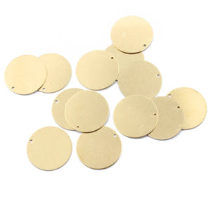 100pcs Raw Brass Round Stamping Dog Tag Charms For Necklace DIY Jewelry