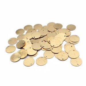 100pcs Raw Brass Round Stamping Dog Tag Charms For Necklace DIY Jewelry