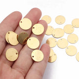 100pcs Raw Brass Round Stamping Dog Tag Charms For Necklace DIY Jewelry