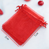 100pcs Red Darwalbe Organza Bags 5x7cm Wedding Favour Gift Pouch