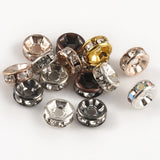 100pcs Red Copper Rhinestone Rondelle Crystal Bead Big Hole Spacer Beads
