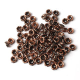 100pcs Red Copper Rhinestone Rondelle Crystal Bead Big Hole Spacer Beads