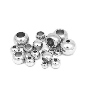 100pcs Stainless Steel Bead Metal Ball Spacer Beads for Jewelry Making