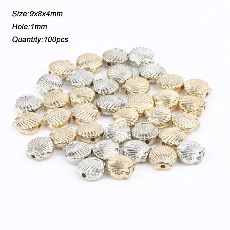 100pcs CCB Acrylic Beads Silver Spacer Charms DIY Jewelry Making