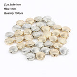 100pcs CCB Acrylic Beads Silver Spacer Charms DIY Jewelry Making