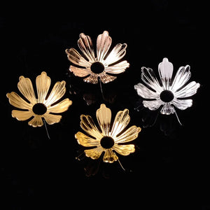 100pcs Silver Plated Flower Bead Caps for Jewelry Making DIY