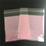 100pcs Skyblue Pink Self Adhesive Cookie Packaging Bag 10*10cm