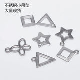 100pcs Stainless Steel Geometric Charm Triangle Square Star Butterfly Pendant