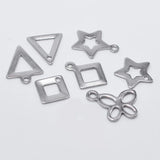100pcs Stainless Steel Geometric Charm Triangle Square Star Butterfly Pendant