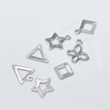 100pcs Stainless Steel Geometric Charm Triangle Square Star Butterfly Pendant