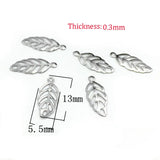 100pcs Stainless Steel Leaves Pendants DIY Jewelry Making