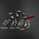 100pcs/lot Stainless Steel Spring Coil Cord Ends Beads Fit Round Leather Cord