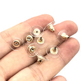 100pcs Stainless Steel Bullet Earring Back Rubber Back DIY Jewelry Making