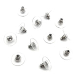 100pcs Stainless Steel Bullet Earring Back Rubber Back DIY Jewelry Making