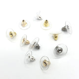 100pcs Stainless Steel Bullet Earring Back Rubber Back DIY Jewelry Making