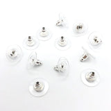 100pcs Stainless Steel Bullet Earring Back Rubber Back DIY Jewelry Making