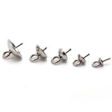 100pcs Stainless Steel Pearl Cap Bead Top Drilled Bail Charm Pendant