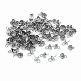 100pcs Stainless Steel Pearl Cap Bead Top Drilled Bail Charm Pendant
