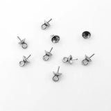 100pcs Stainless Steel Pearl Cap Bead Top Drilled Bail Charm Pendant