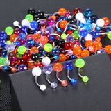 100pcs Steel Colorful Sexy Belly Bars Body Piercing Button Ring Navel Barbell