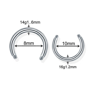 100pcs Steel Horseshoe Nose Piercing Bar Body Jewelry