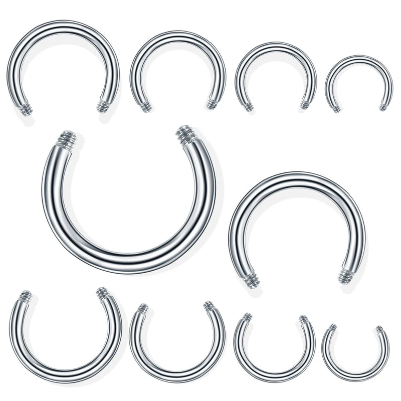 100pcs Steel Horseshoe Nose Piercing Bar Body Jewelry