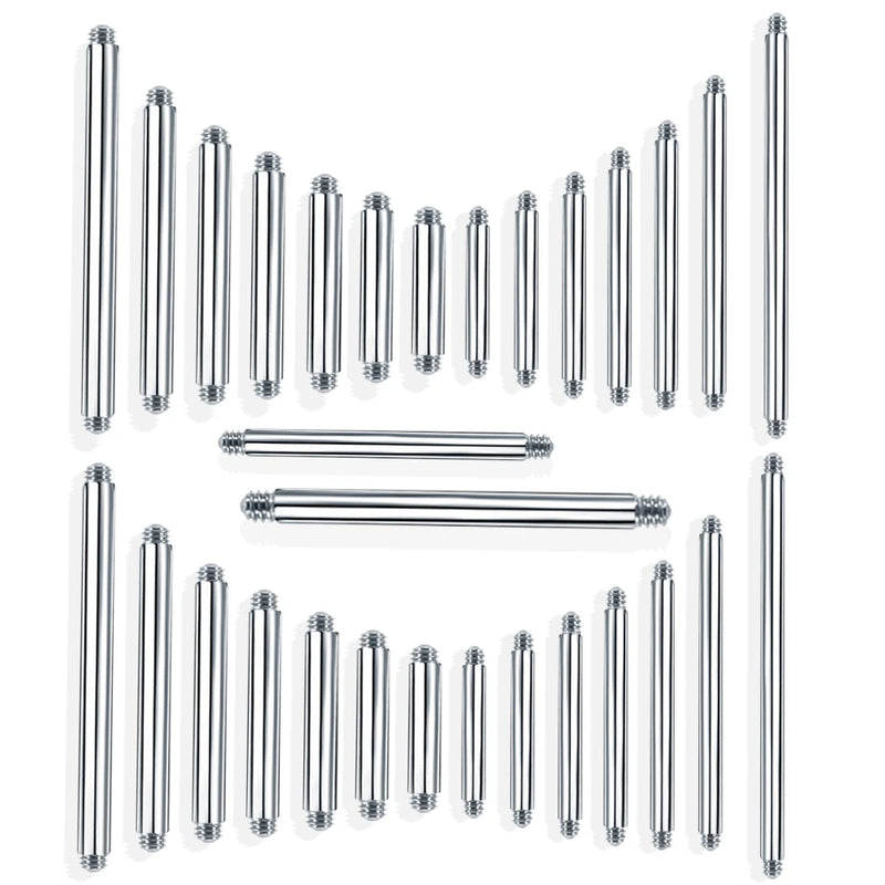 100pcs Steel Straight Barbell Earring Studs Tongue Ring 14G 16G Accessories