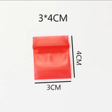 100pcs Red Ziplock Seal Plastic Bags 3x4cm Packaging For Coin Candy