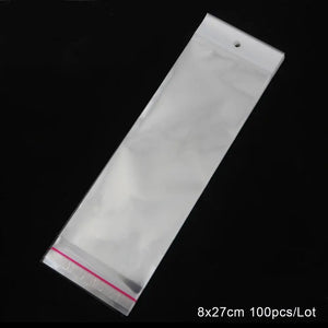 100pcs Transparent Self Adhesive Storage Bag OPP Poly Pack Bag