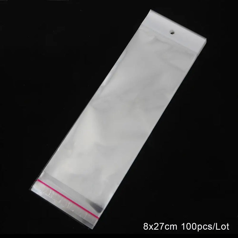 100pcs Transparent Self Adhesive Storage Bag OPP Poly Pack Bag