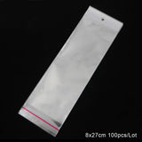 100pcs Transparent Self Adhesive Storage Bag OPP Poly Pack Bag
