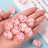 100pcs Transparent Enamel Acrylic Heart Beads for Jewelry Making