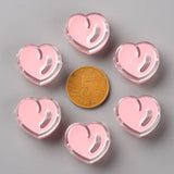 100pcs Transparent Enamel Acrylic Heart Beads for Jewelry Making