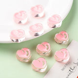 100pcs Transparent Enamel Acrylic Heart Beads for Jewelry Making