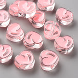100pcs Transparent Enamel Acrylic Heart Beads for Jewelry Making