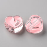 100pcs Transparent Enamel Acrylic Heart Beads for Jewelry Making