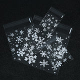 100 Transparent Snowflake OPP Bags for Holidays Party Gift Packaging