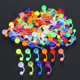 100pcs UV Acrylic Glow In the Dark Belly Button Rings 14G