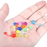 100pcs UV Acrylic Glow In the Dark Belly Button Rings 14G
