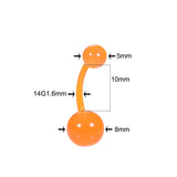 100pcs UV Acrylic Glow In the Dark Belly Button Rings 14G