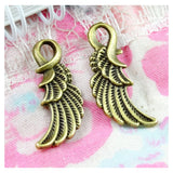100pcs Vintage Bronze Small Wings & Feather Charms for Jewelry Making Diy