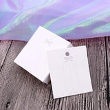 100pcs Bow-knot Printed Square Jewelry Cards for Hairpin Display