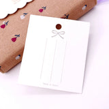 100pcs Bow-knot Printed Square Jewelry Cards for Hairpin Display