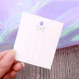 100pcs Bow-knot Printed Square Jewelry Cards for Hairpin Display