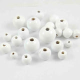 100pcs Painted Natural Wood Ball Beads 6-20mm Eco-friendly Puzzle Charm DIY
