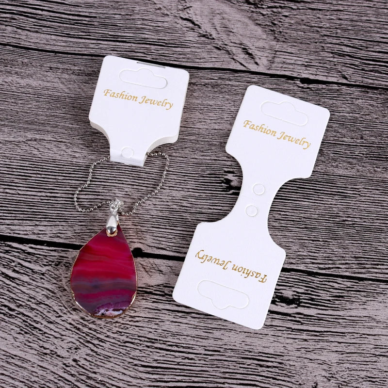 100pcs Square Jewelry Packaging Cards 3.8x10.2cm Necklace Bracelet Hairpin Tags