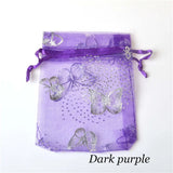 100pcs Butterfly Organza Wedding Candy Jewelry Drawstring Pouch