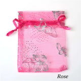 100pcs Butterfly Organza Wedding Candy Jewelry Drawstring Pouch
